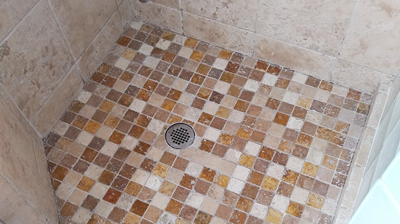 Travertine Shower Sanitized and Restored