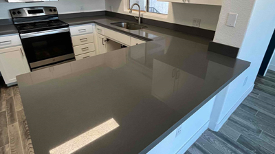 Rental Property Engineered Stone Countertop Damage Erased