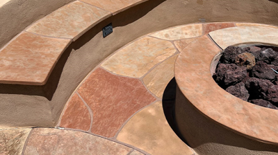 Chalky Looking Coating on Flagstone Removed