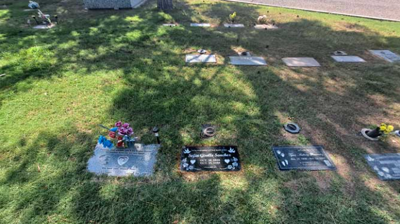 Here is another look at the headstone AFTER our services. Photo