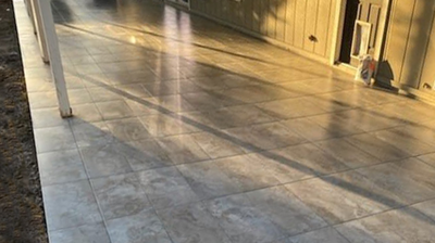 This AFTER image shows the beautiful new installation. Photo