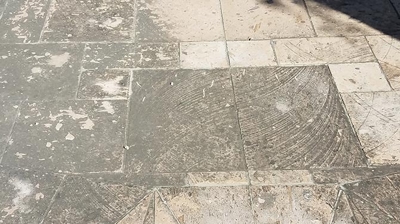 Here is a closer look at the deeply embedded soil and grime BEFORE we began working. Photo