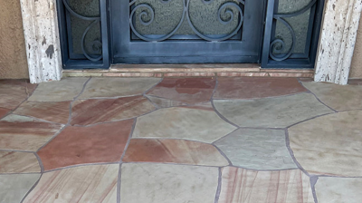 Our services included the front entrance to the home. Photo