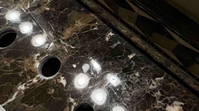 Here is a closer look at the honed and polished surface. Beautiful reflection! Photo