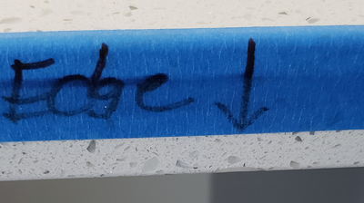 Here is an AFTER image of the chip repair on the countertop edge. Photo