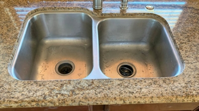 Granite Crack on Sink Front Repaired