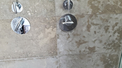 The build up of contaminants was very thick in some places, as you can see in this BEFORE image. Photo