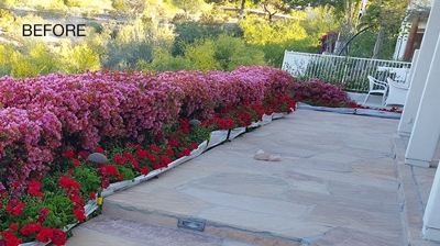 This image shows the flagstone before any restoration work was done. Photo