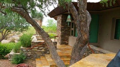 Our exterior travertine restoration services make a big difference in the warmth and welcoming atmosphere of outdoor spaces. Photo