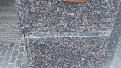 Notice the dull, dirty appearance of the granite in this BEFORE image. Photo