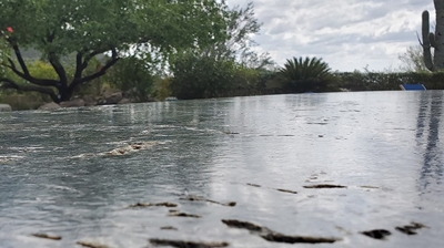 This eye-level BEFORE image clearly demonstrates the resin damage. Photo