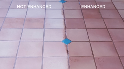 Clearly, the color enhancing sealer brings out the beauty of this Saltillo. Photo