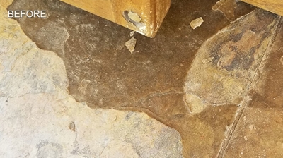 Here is a close up image of the poor appearance of this slate. Photo