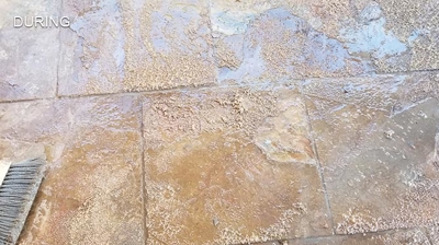 Our expert technicians carefully hand stripped the slate. Photo