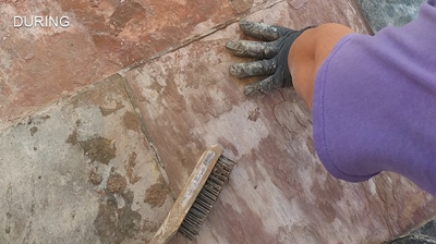 Our slate stripping process is very thorough. Photo