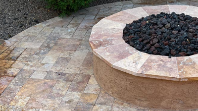 The area next to the fire feature was especially dirty and stained, as you can see in this BEFORE image. Photo