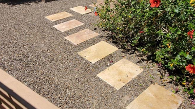 We included the stepping stones, which were in decent shape, with this job. This is a BEFORE image. Photo