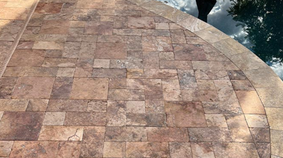 Here is another look at the travertine BEFORE we provided services. Photo