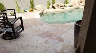 Here is another BEFORE image of the unsightly flagstone. Photo