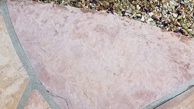 Here is the same piece of flagstone AFTER cleaning, but BEFORE sealing. Photo
