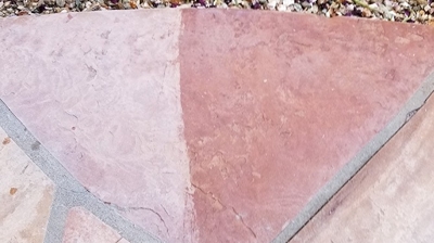 Here you can see half of the stone is sealed. Photo