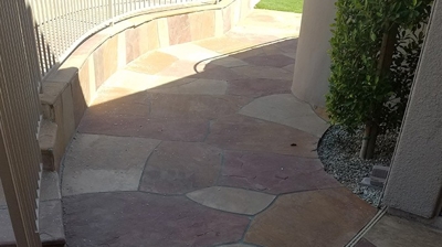 Here is another AFTER image of our flagstone cleaning and sealing job. Photo