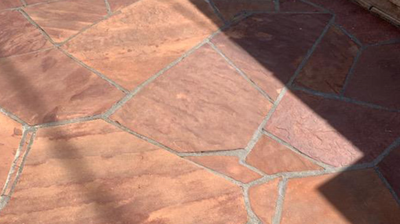 Here is a closer look at the flagstone AFTER restoration. Photo