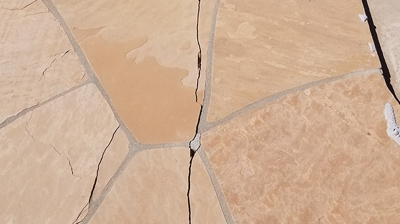 Here is a close up BEFORE image of the cracks in the flagstone. Photo