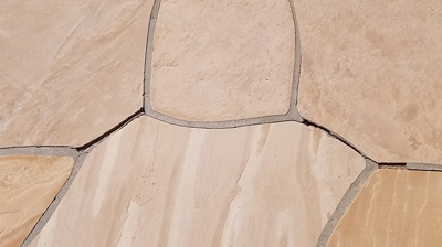 This BEFORE image shows the missing grout. Photo