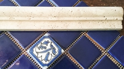 Here are the stone and tile samples approved by the homeowners. Photo