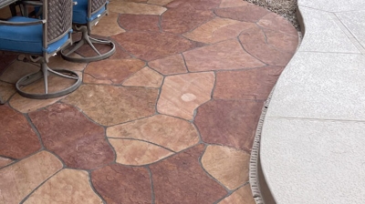 Here is the same area, AFTER flagstone cleaning and color enhancing. Photo