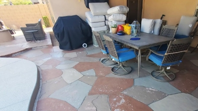 Notice the peeling paint in the high-traffic areas in this BEFORE image. Photo