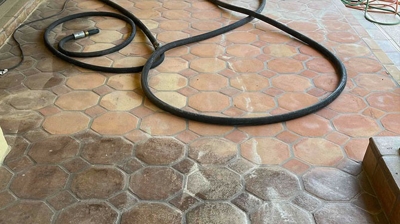 This image was taken partway into media blasting. Photo