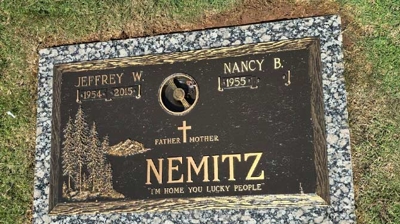 Granite and Bronze Headstone Restored Photo