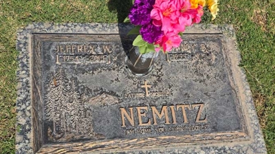 Granite and Bronze Headstone Before Photo