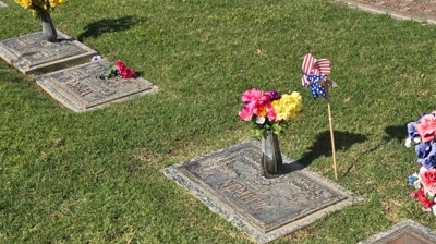 Granite and Bronze Headstone Before Photo