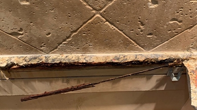 Here is another BEFORE image of the rusted rod. Photo