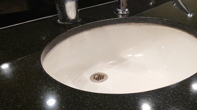 Notice the beautiful reflection of the granite finish in this AFTER image. Photo