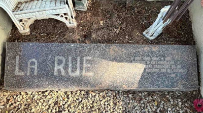 BEFORE restoration, it was difficult to read the message on this memorial stone. Photo