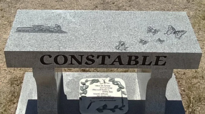 Notice how sharp and clear the engravings are after restoration. Photo