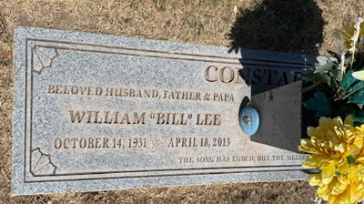 This headstone has obviously been exposed to the elements. Photo
