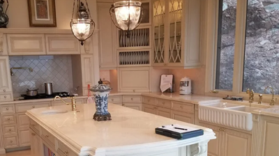 With MORE™ AntiEtch™ treatment, this high-end kitchen will have a brand new look for years to come. Photo