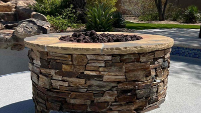 This is the same stone as the previous image, AFTER cleaning and color sealing. The luster and color is restored. Photo