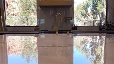 See the beautiful reflection on the island top in this AFTER image. Photo