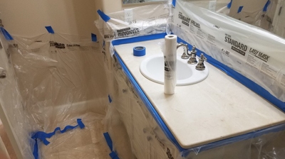 We use extraordinary care to ensure there is no damage to surrounding surfaces. Photo