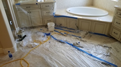 Masking and protecting is something we do on every job. Photo