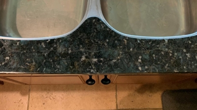 Here is another AFTER image that provides a closer look at the granite repair. Photo