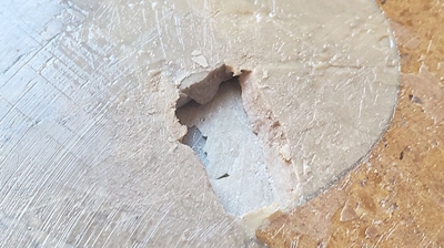 This image was taken during our stone repair process. Photo