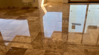 This is an AFTER image. See for yourself that we achieved a glass-like polish. Photo