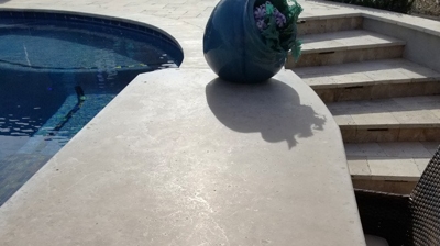 Here's another BEFORE image showing how little reflection the travertine had. Photo